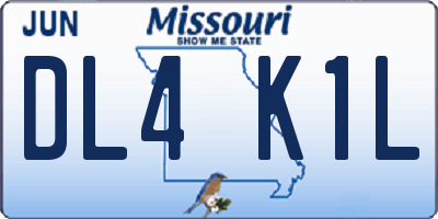 MO license plate DL4K1L