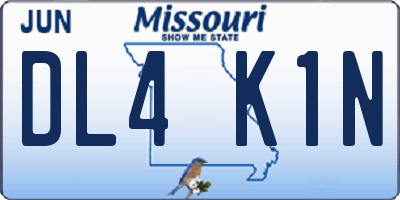 MO license plate DL4K1N