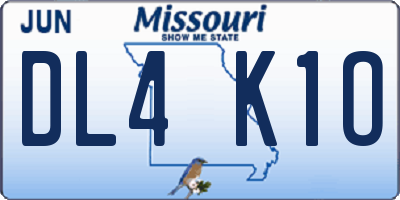 MO license plate DL4K1O