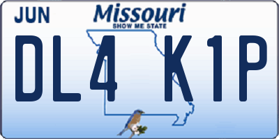 MO license plate DL4K1P