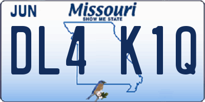 MO license plate DL4K1Q
