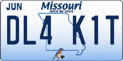 MO license plate DL4K1T
