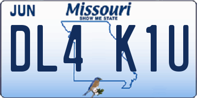 MO license plate DL4K1U