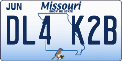 MO license plate DL4K2B