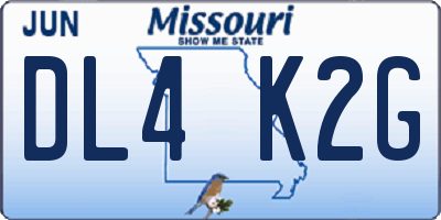 MO license plate DL4K2G