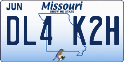 MO license plate DL4K2H