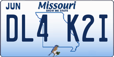 MO license plate DL4K2I