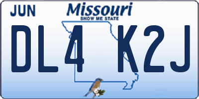 MO license plate DL4K2J