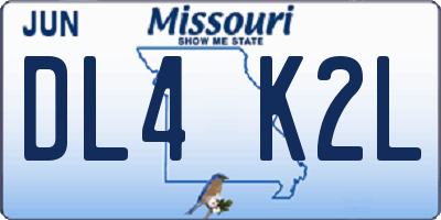 MO license plate DL4K2L