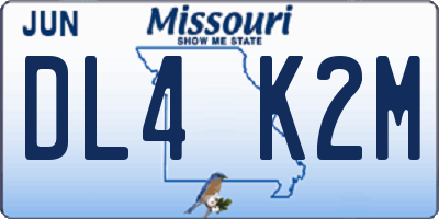 MO license plate DL4K2M