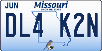 MO license plate DL4K2N