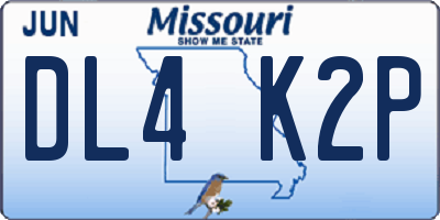 MO license plate DL4K2P
