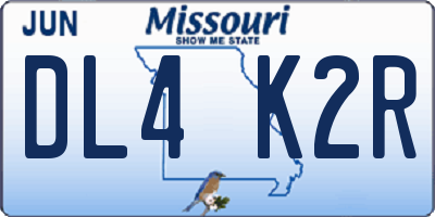 MO license plate DL4K2R