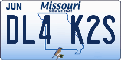 MO license plate DL4K2S