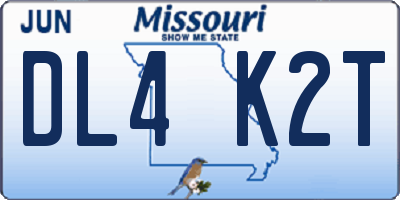 MO license plate DL4K2T