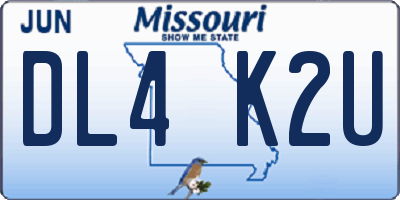 MO license plate DL4K2U