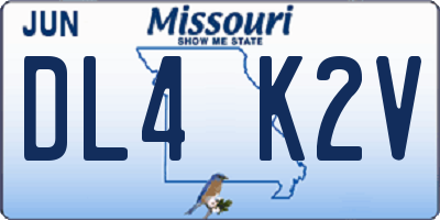 MO license plate DL4K2V