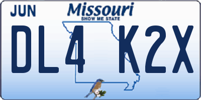 MO license plate DL4K2X