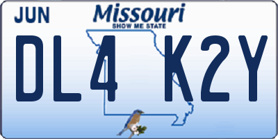 MO license plate DL4K2Y