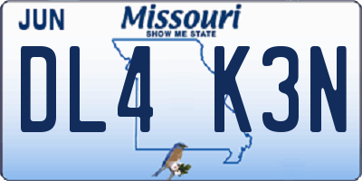 MO license plate DL4K3N
