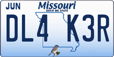 MO license plate DL4K3R