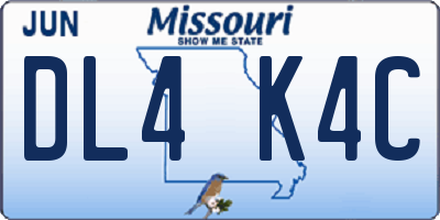 MO license plate DL4K4C