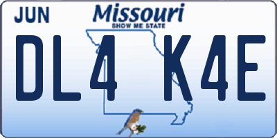 MO license plate DL4K4E