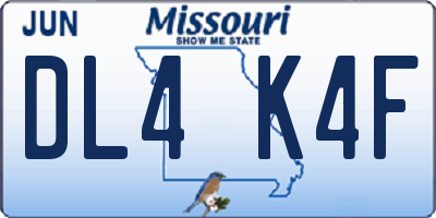 MO license plate DL4K4F