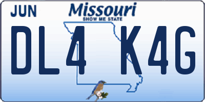 MO license plate DL4K4G