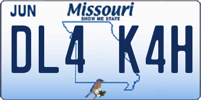 MO license plate DL4K4H