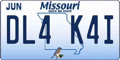 MO license plate DL4K4I