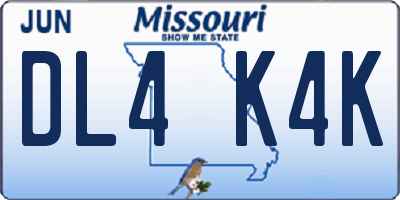 MO license plate DL4K4K