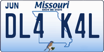 MO license plate DL4K4L