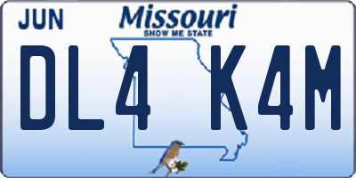 MO license plate DL4K4M