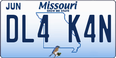 MO license plate DL4K4N