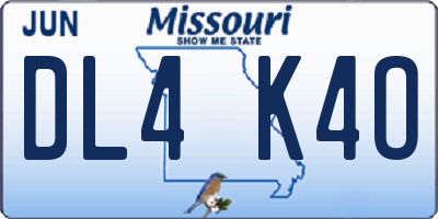 MO license plate DL4K4O