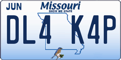 MO license plate DL4K4P