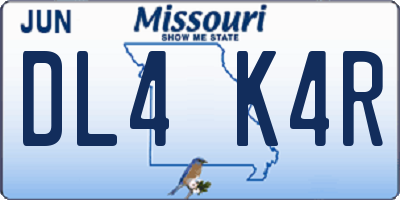 MO license plate DL4K4R
