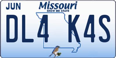 MO license plate DL4K4S