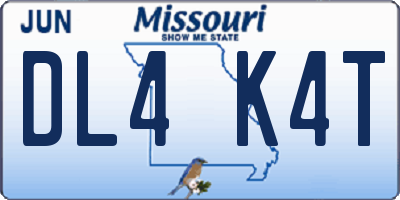 MO license plate DL4K4T