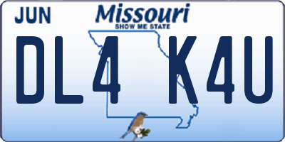 MO license plate DL4K4U