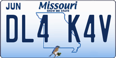 MO license plate DL4K4V
