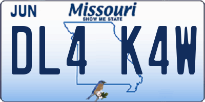 MO license plate DL4K4W