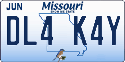 MO license plate DL4K4Y