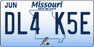 MO license plate DL4K5E