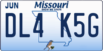 MO license plate DL4K5G