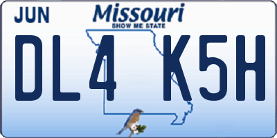 MO license plate DL4K5H