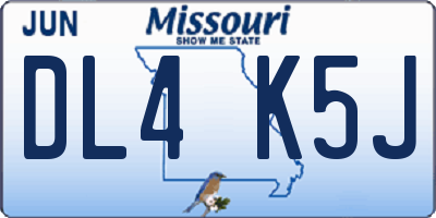 MO license plate DL4K5J