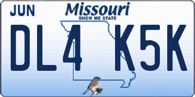MO license plate DL4K5K