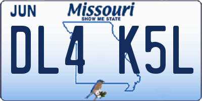 MO license plate DL4K5L